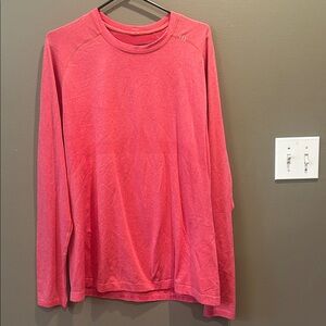 Lululemon Metal Vent Tech Long Sleeve  Shirt Mens Large Pale Red Performance